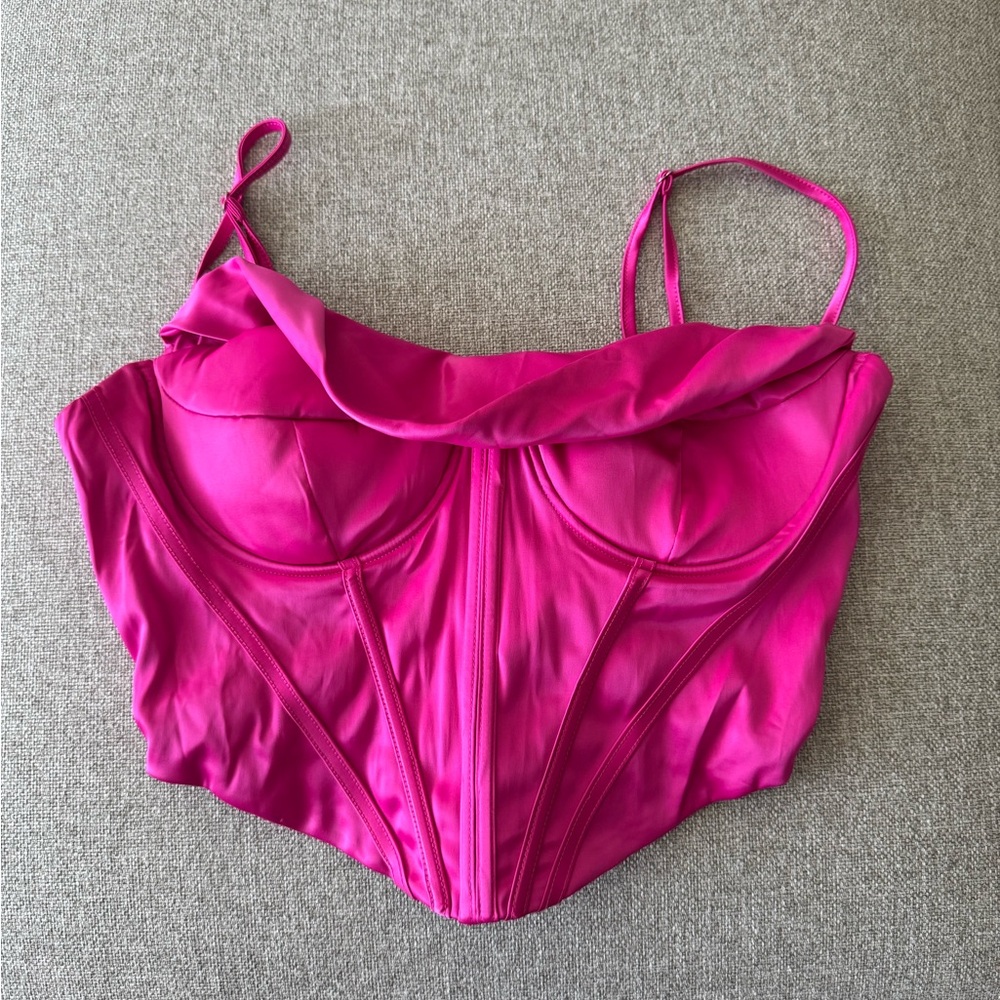 Elegant Pink Satin Bustier